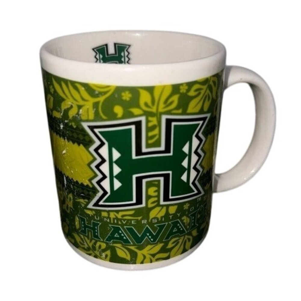 University Of Hawaii Green Mug 11 Oz Ceramic Microwave & Dishwasher Safe Hawaiia